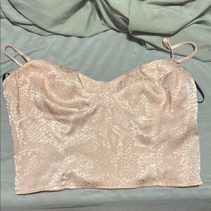 Elegant Cream Satin Crop Top